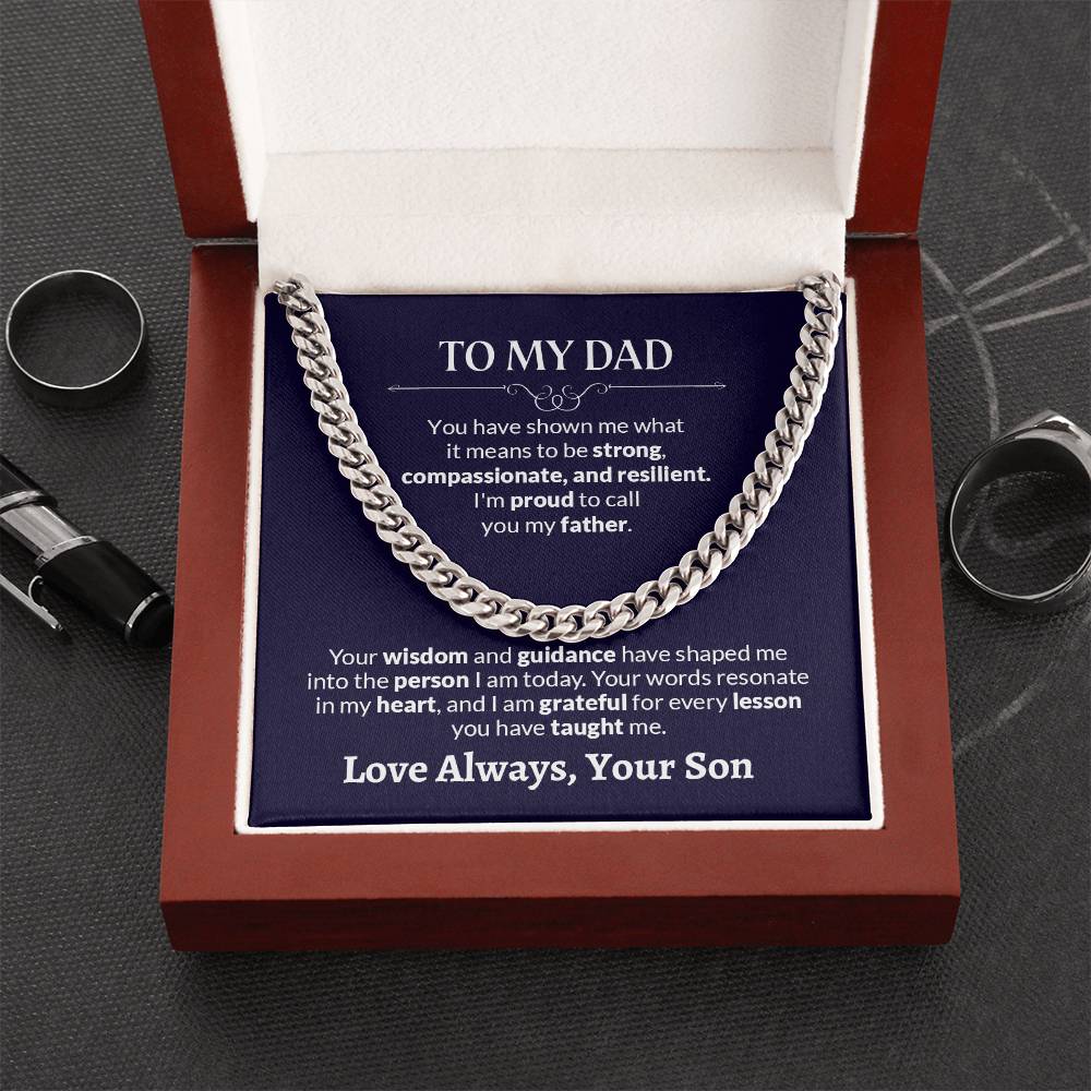 To My Dad | I'm proud To Call You My Father - Cuban Link Chain