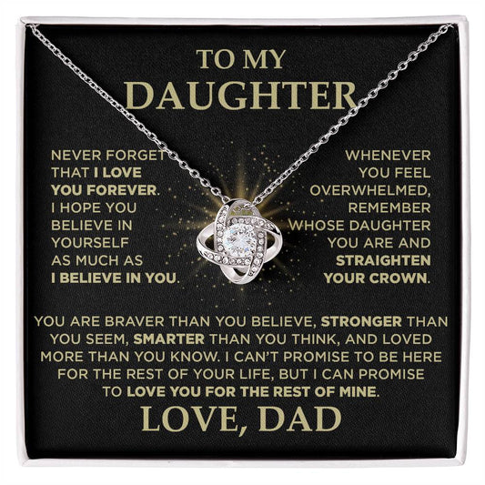 To My Daughter | Never Forget That I Love You - Love Knot Necklace