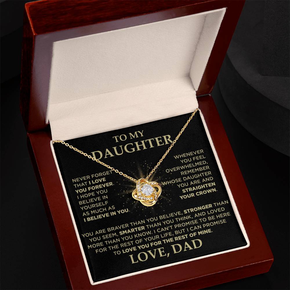 To My Daughter | Never Forget That I Love You - Love Knot Necklace