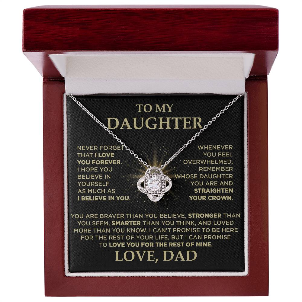 To My Daughter | Never Forget That I Love You - Love Knot Necklace