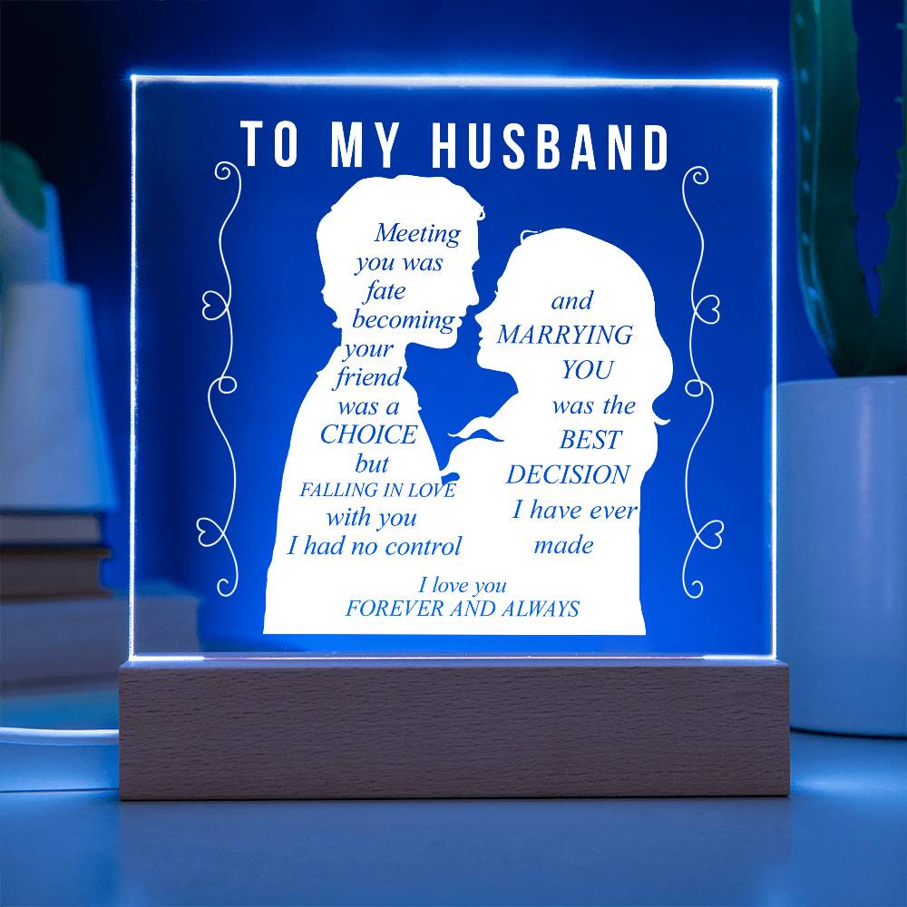 For Husband | Printed Square Acrylic Plaque