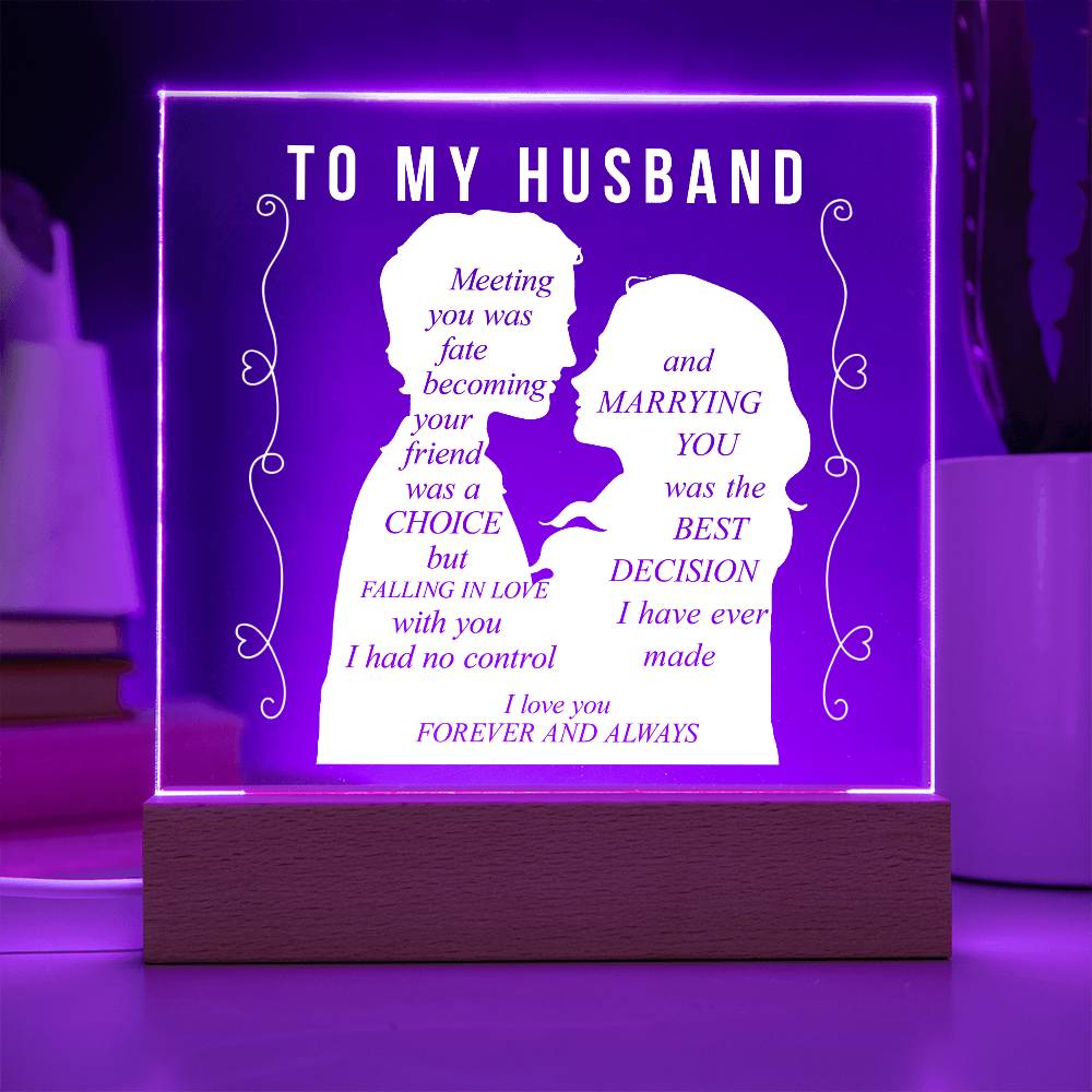 For Husband | Printed Square Acrylic Plaque