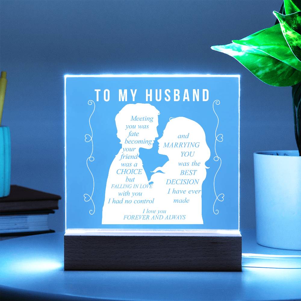 For Husband | Printed Square Acrylic Plaque