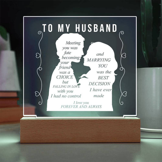 For Husband | Printed Square Acrylic Plaque