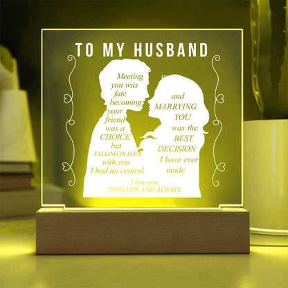 For Husband | Printed Square Acrylic Plaque