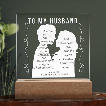 For Husband | Printed Square Acrylic Plaque