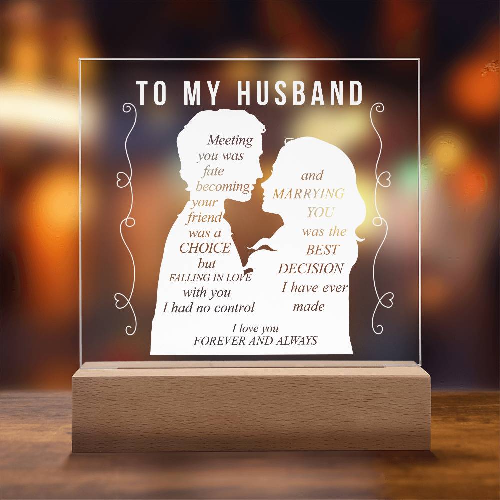 For Husband | Printed Square Acrylic Plaque