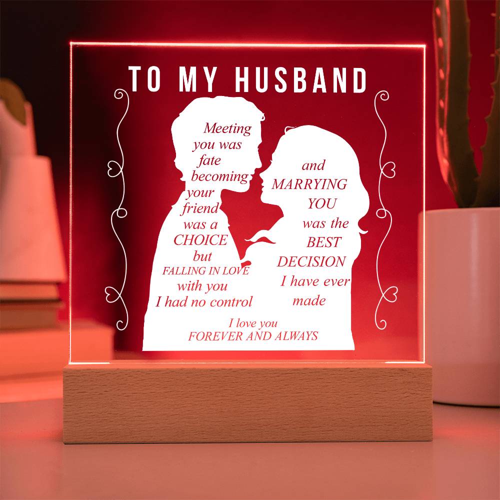 For Husband | Printed Square Acrylic Plaque